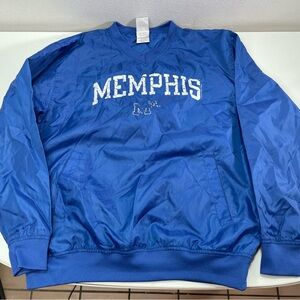 Memphis Tigers Red Oak Men M Blue Pullover Windbreaker Pockets College Sportwear
